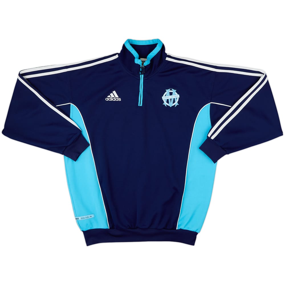 1999-00 Olympique Marseille adidas 1/4 Zip Training Top - 9/10 - (M)