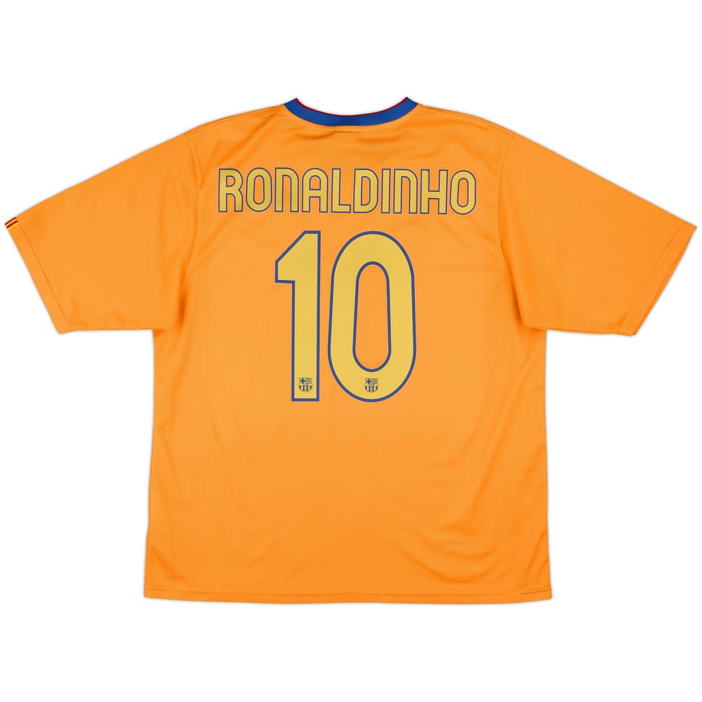 2006-08 Barcelona Basic Away Shirt Ronaldinho #10 - 9/10 - (XL)