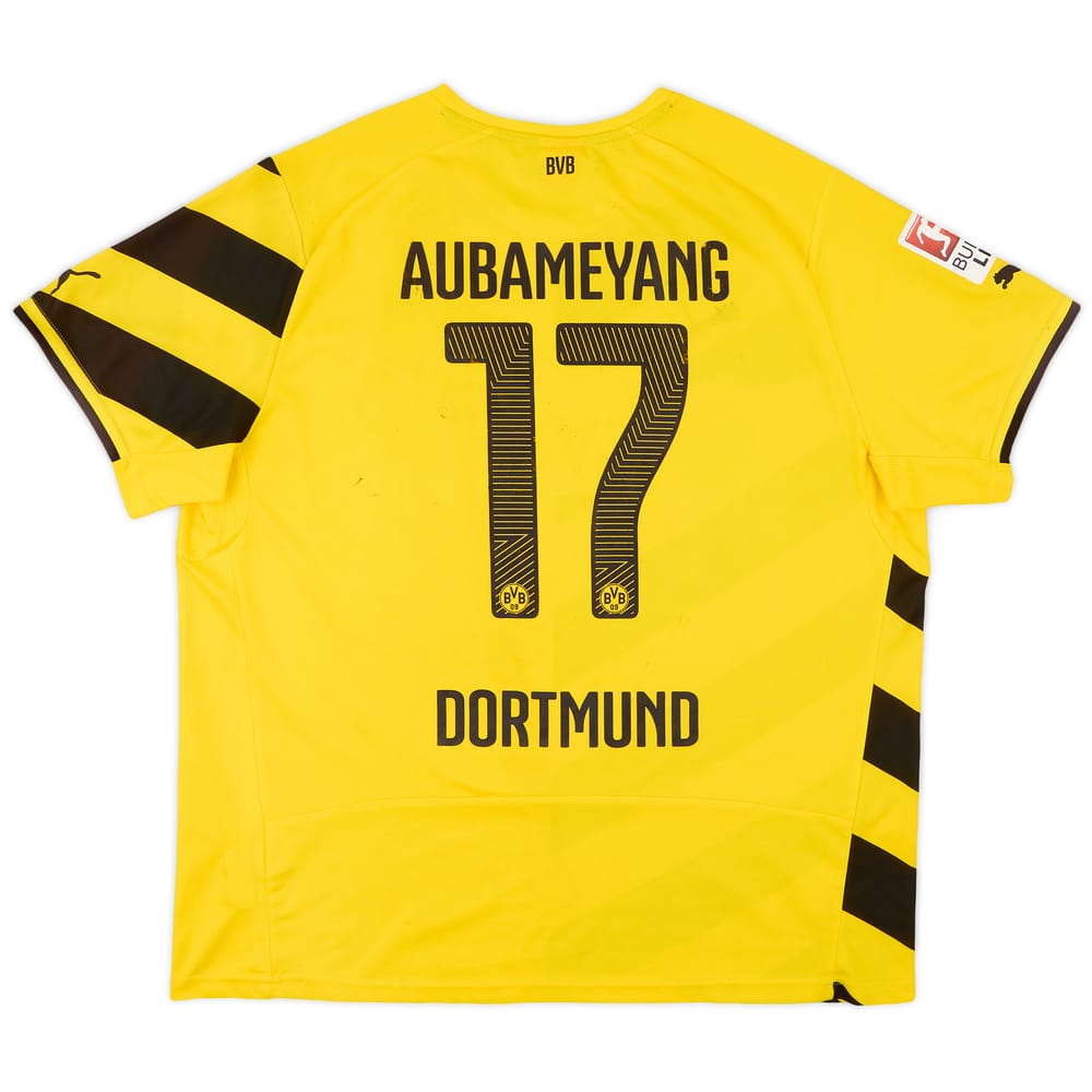 2014-15 Borussia Dortmund Signed Home Shirt Aubameyang #17 - 5/10 - (XXL)