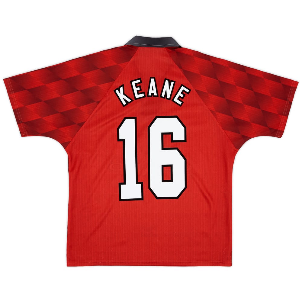 1996-98 Manchester United Home Shirt Keane #16 - 8/10 - (M)