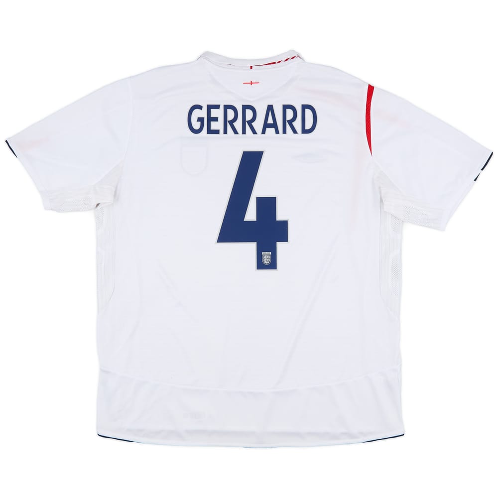 2005-07 England Home Shirt Gerrard #4 - 9/10 - (3XL)