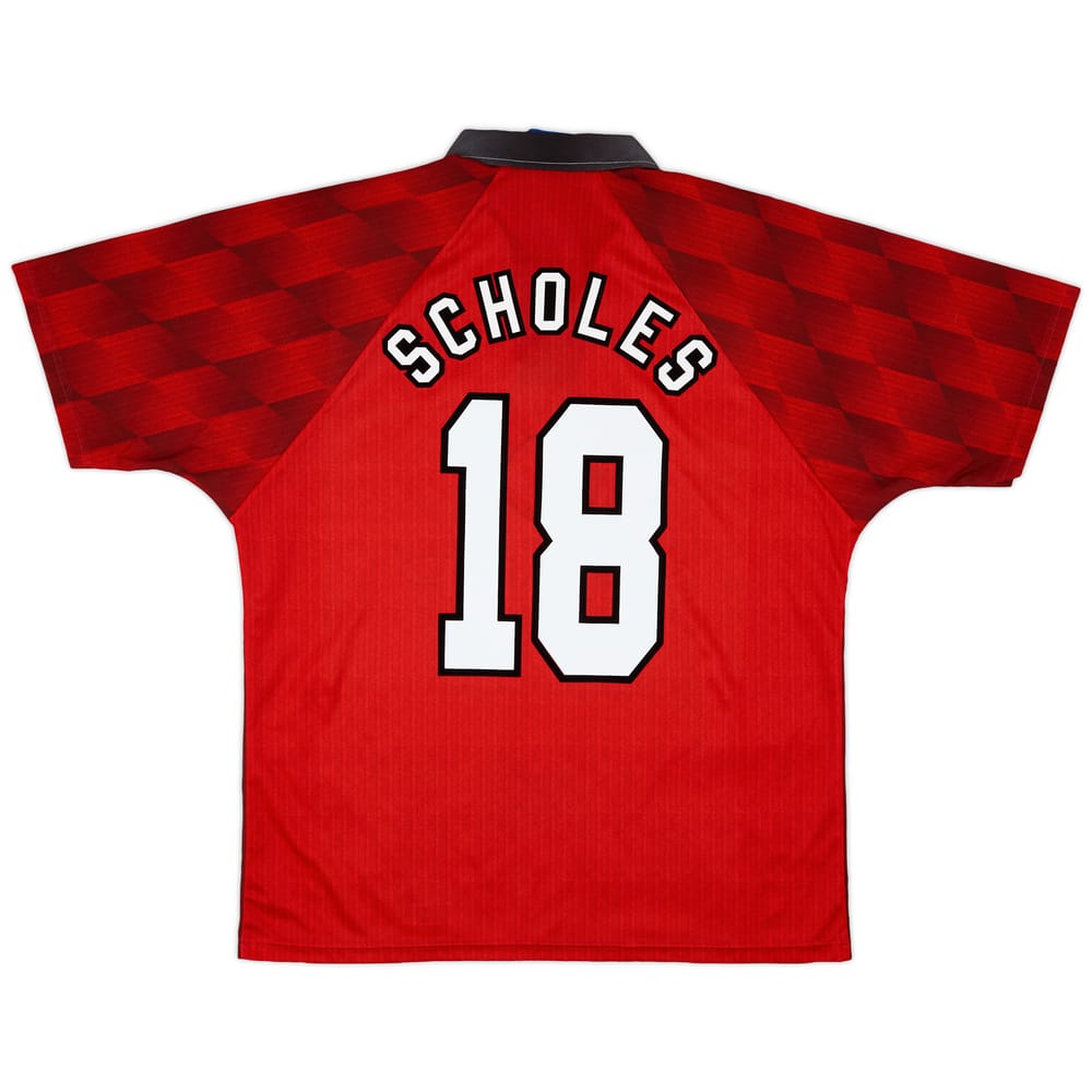 1996-98 Manchester United Home Shirt Scholes #18 - 6/10 - (L)