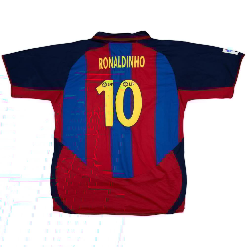 2003-04 Barcelona Home Shirt Ronaldinho #10 - 7/10 - (L)