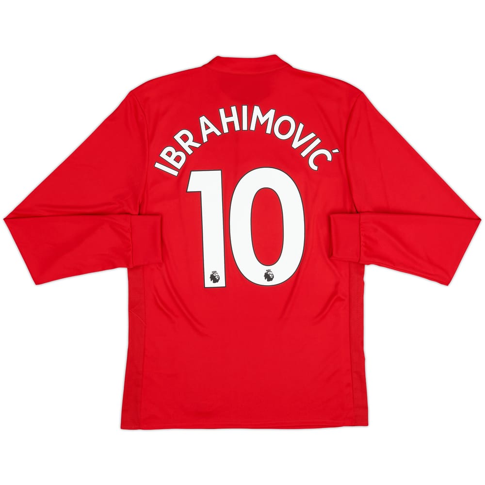 2017-18 Manchester United Home L/S Shirt Ibrahimovic #10 - 9/10 - (S)