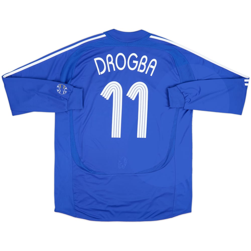 Camiseta de manga larga de local del Chelsea 2006-08 Drogba #11 - 7/10 - (XL)