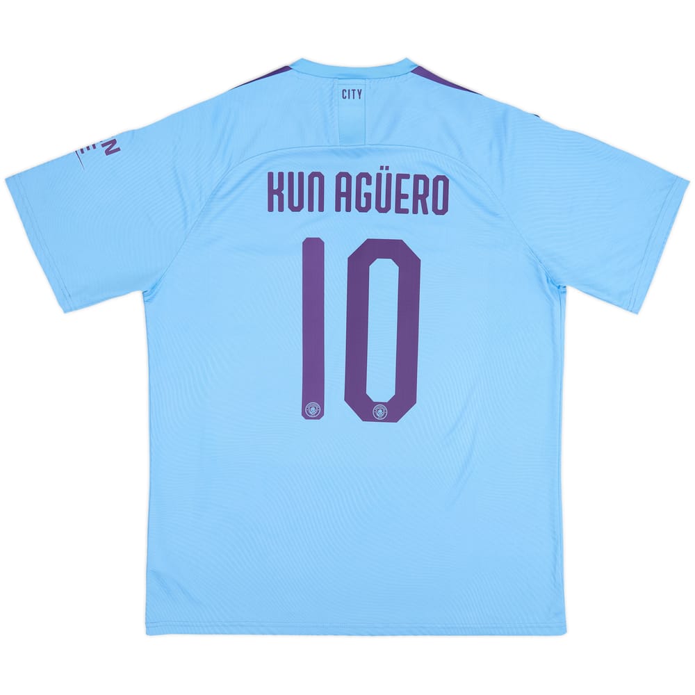 2019-20 Manchester City Home Shirt Kun Aguero #10 - 9/10 - (XXL)