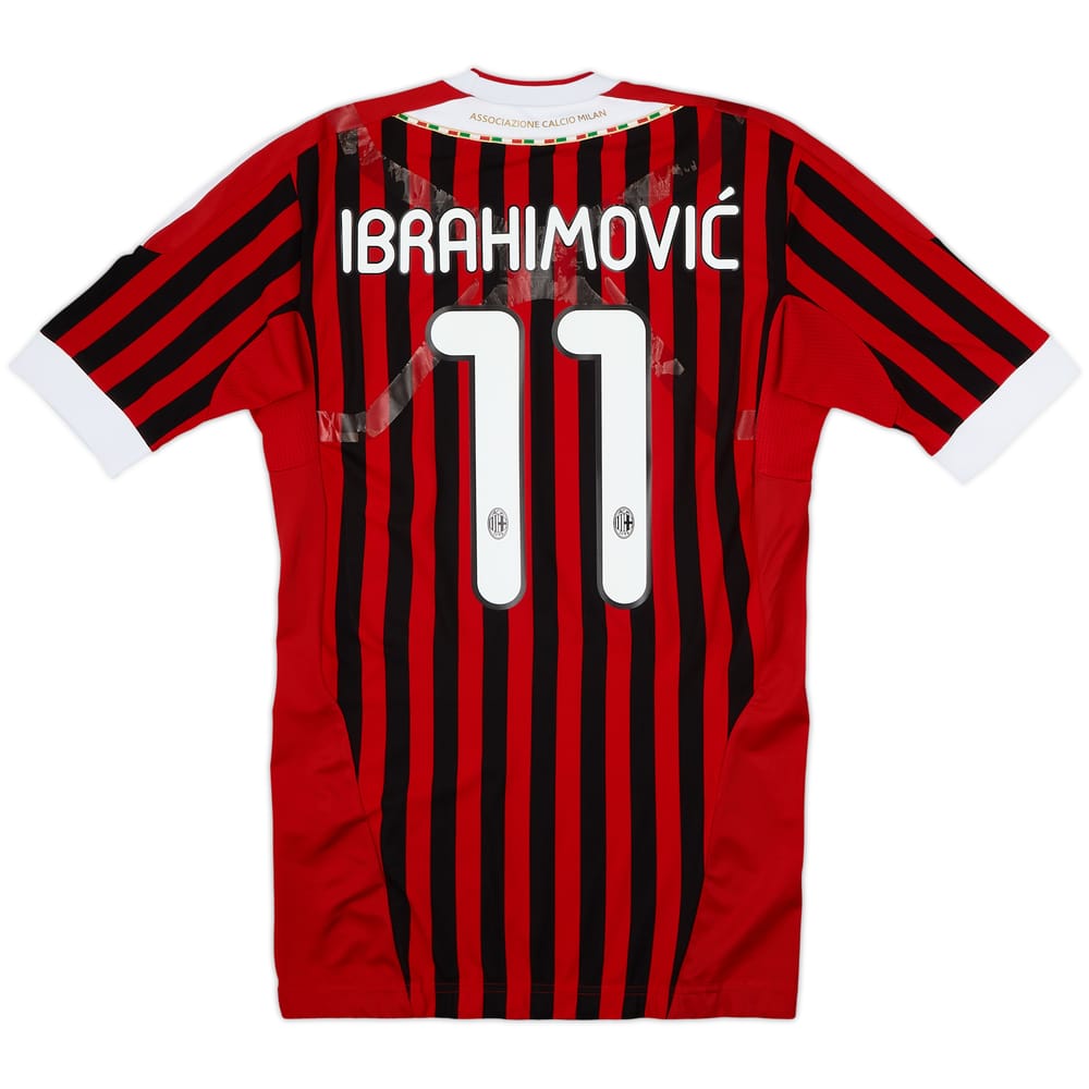 2011-12 AC Milan Player Issue Home Shirt Ibrahimovic #11 - 6/10 - (L)