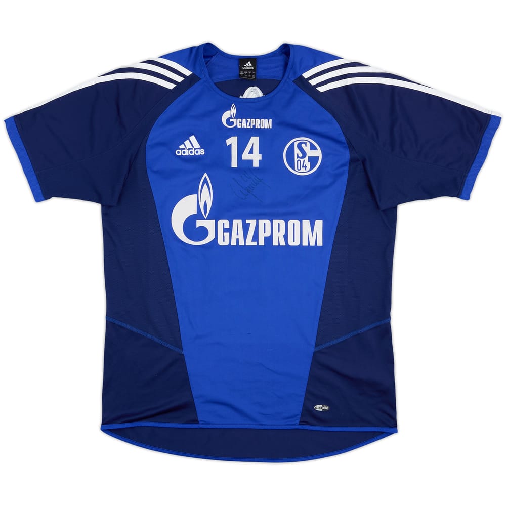 Camiseta de entrenamiento adidas Versión jugador firmada del Schalke 2004-05 #14 - 6/10 - (L/XL)