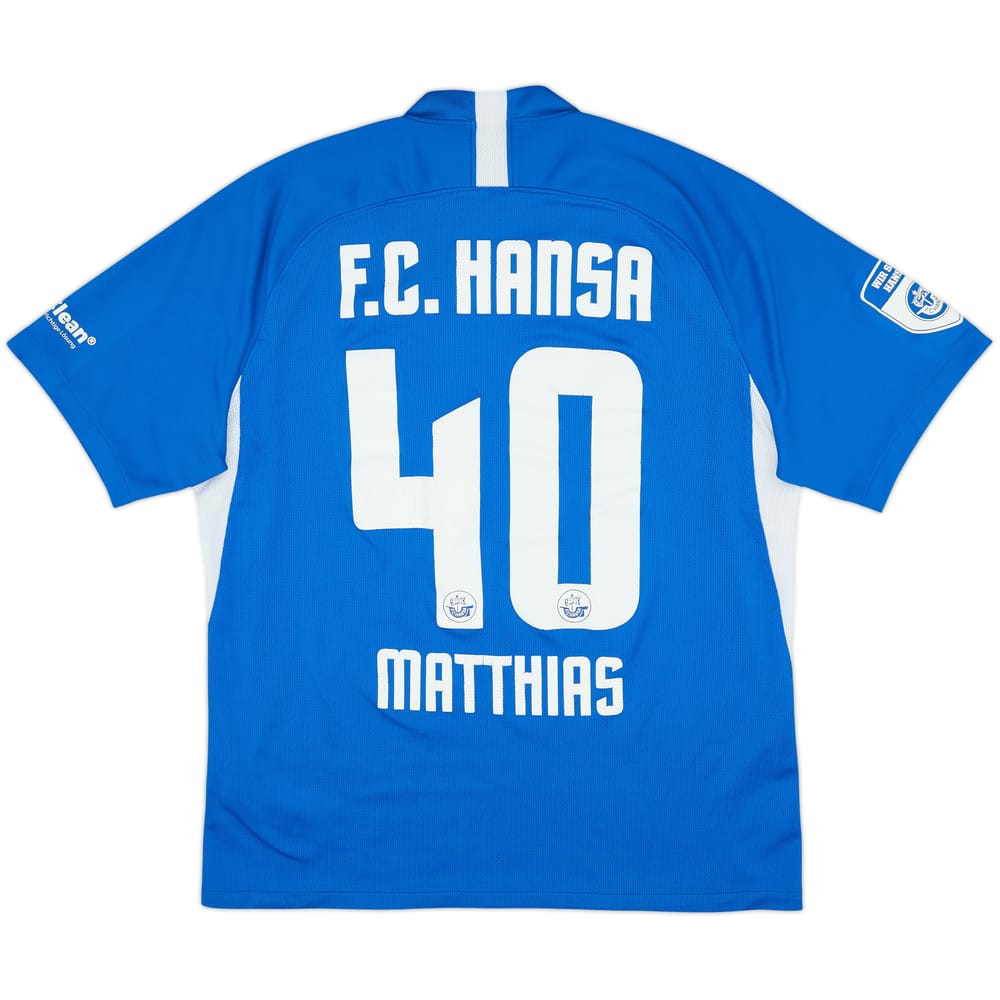 2021-22 Hansa Rostock Home Shirt Matthias #40 - 6/10 - (XL)