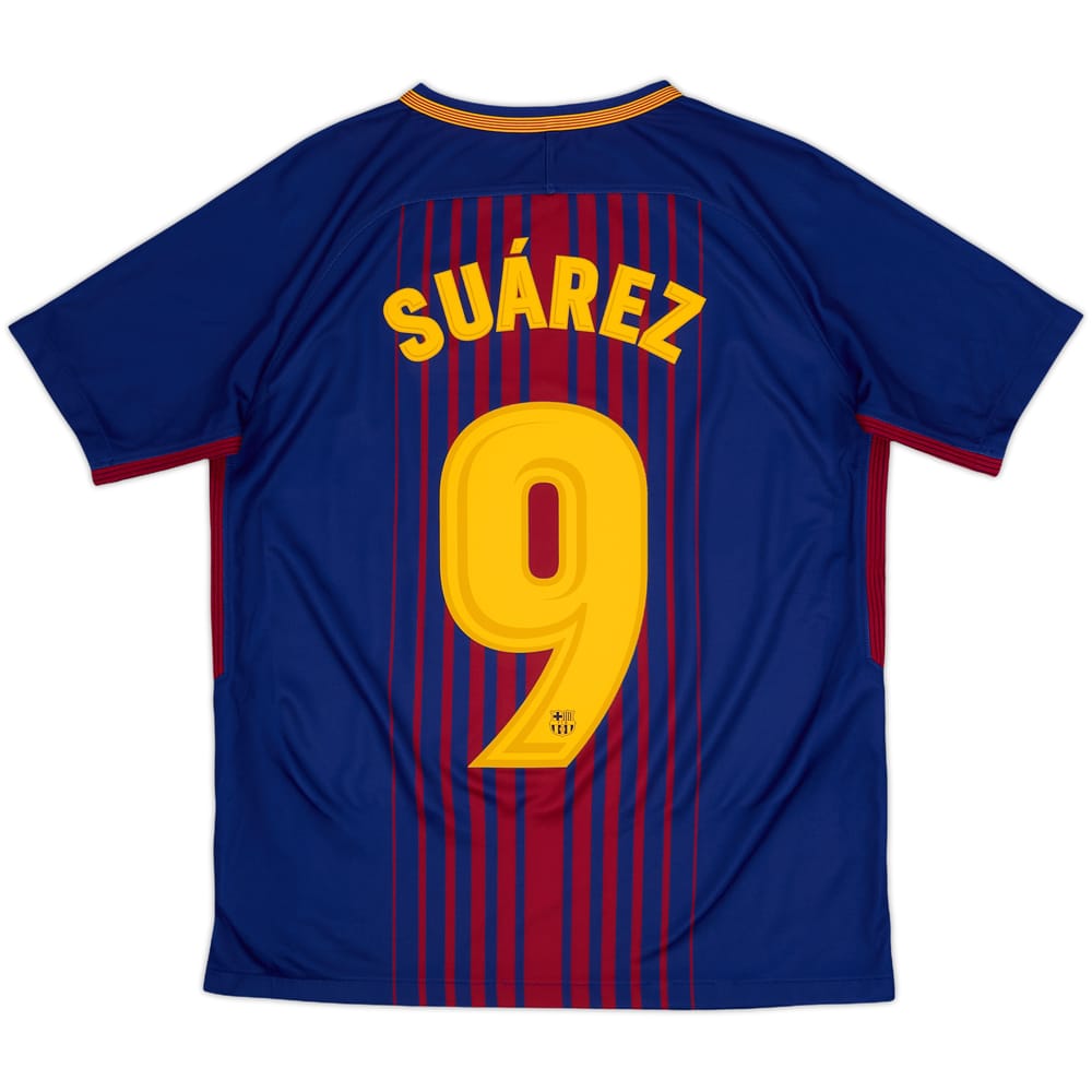 2017-18 Barcelona Home Shirt Suarez #9 - 9/10 - (XL.Boys)
