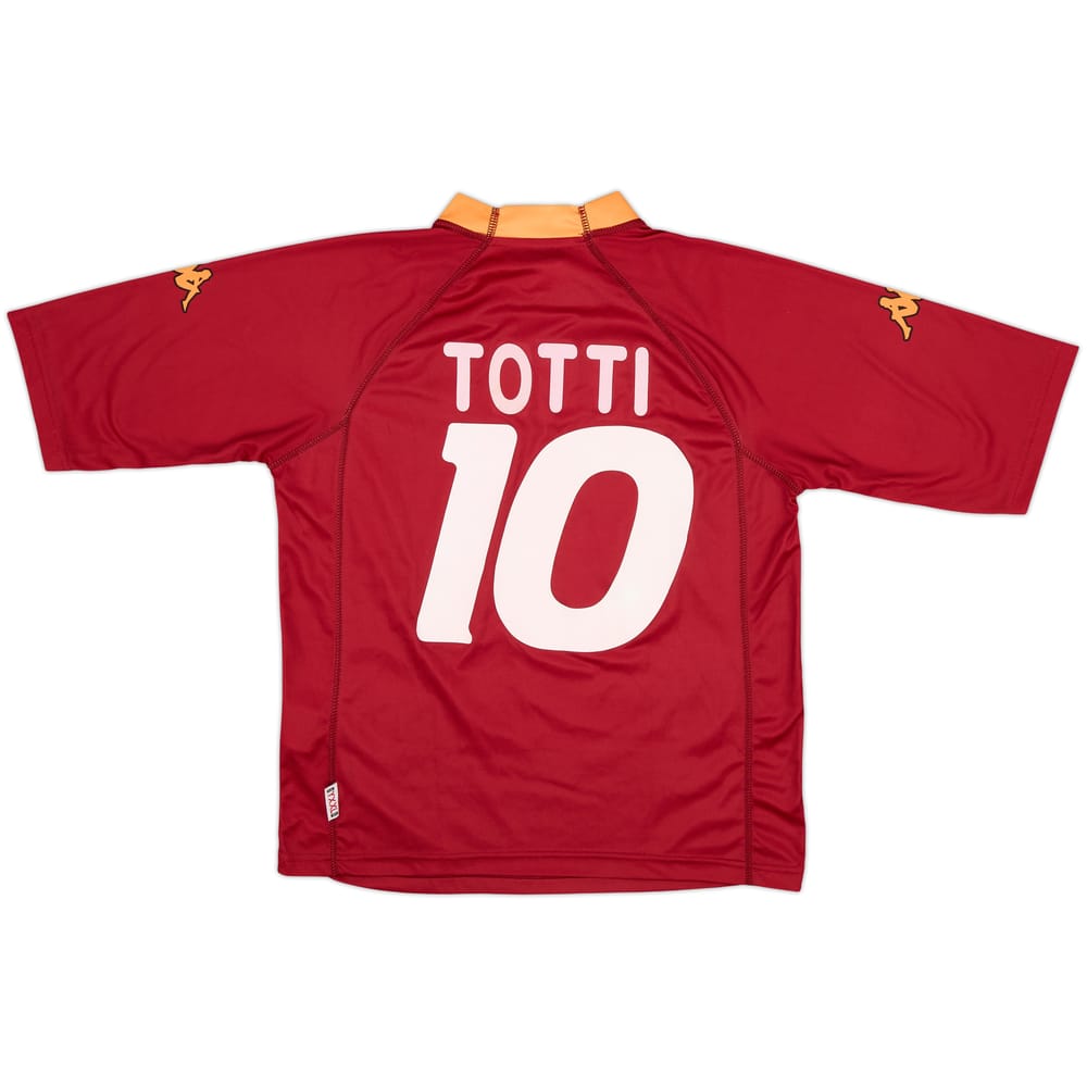 2000-01 Roma Basic Home Shirt Totti #10 - 7/10 - (XL.Boys)