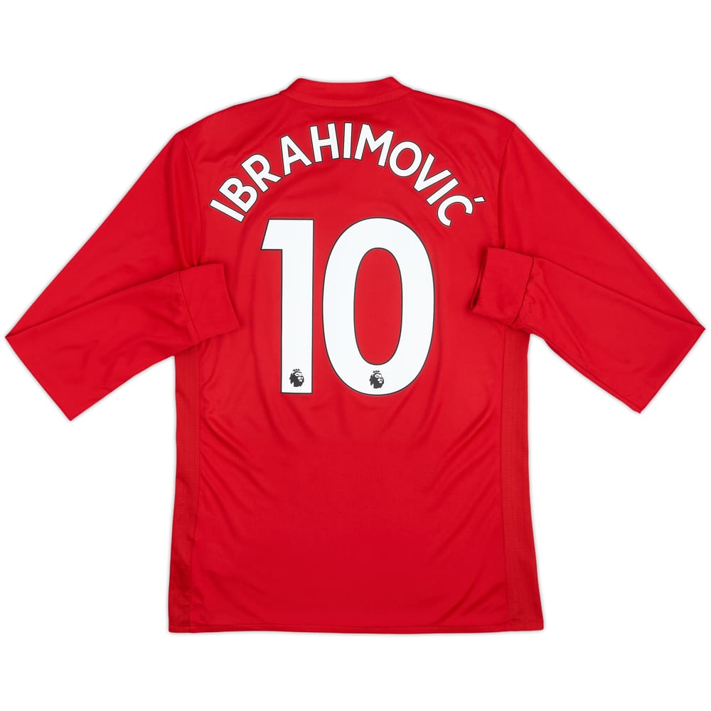Camiseta de local de manga larga del Manchester United 2017-18 Ibrahimovic #10 - 10/10 - (S)