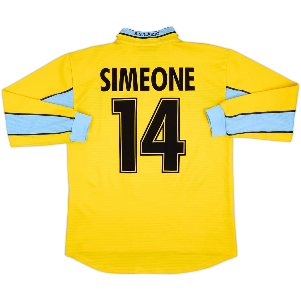 1999-00 Lazio Third L/S Shirt Simeone #14 - 5/10 - (M)