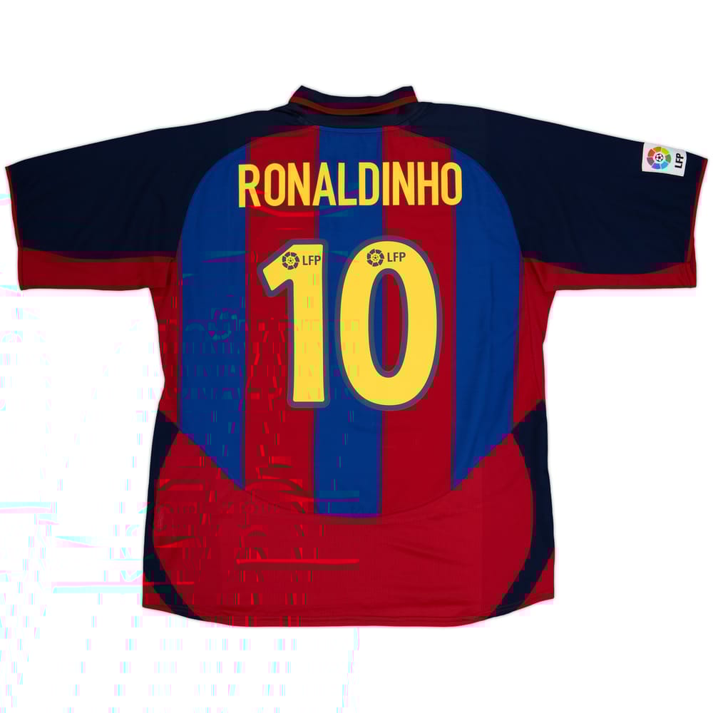 2003-04 Barcelona Home Shirt Ronaldinho #10 - 8/10 - (XL)