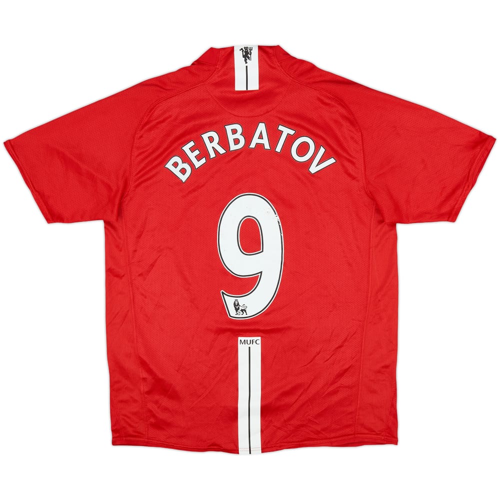 2007-09 Manchester United Home Shirt Berbatov #9 - 6/10 - (M)