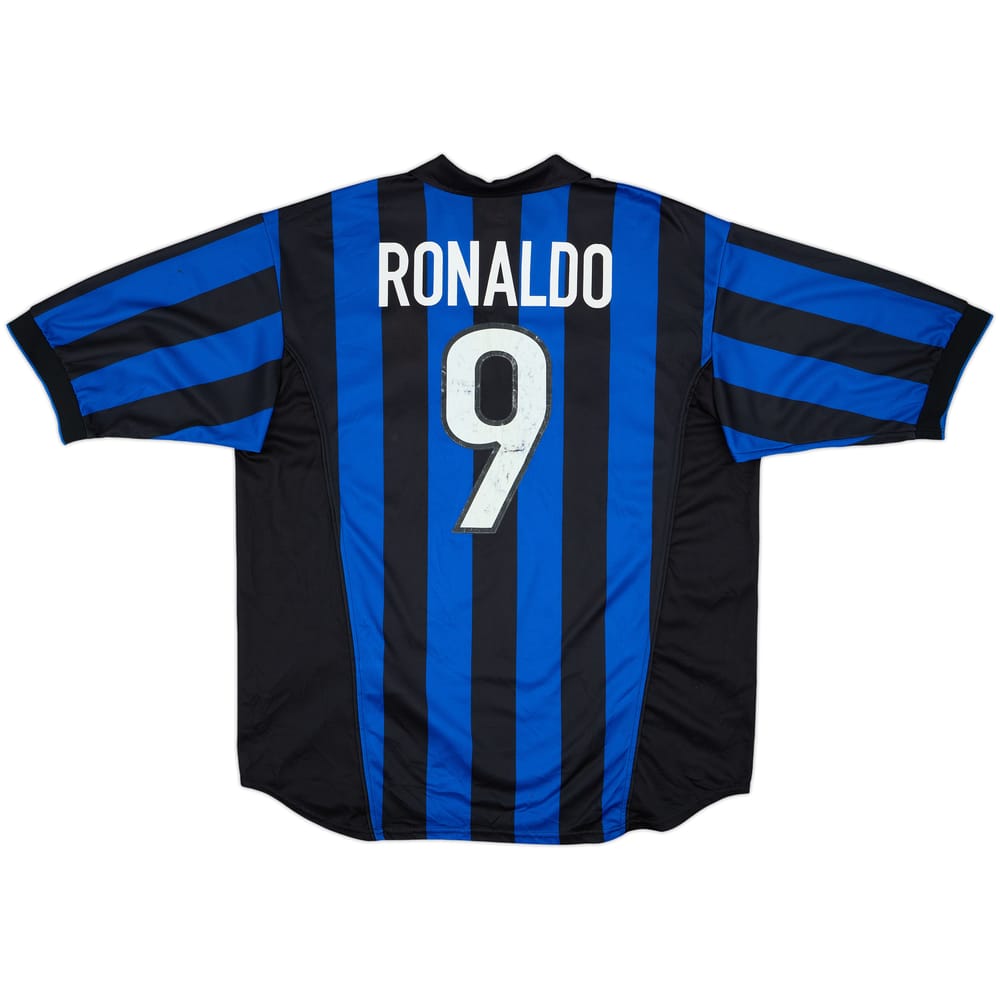 1998-99 Inter de Milán Local Camiseta Ronaldo #9 - 7/10 - (XL)