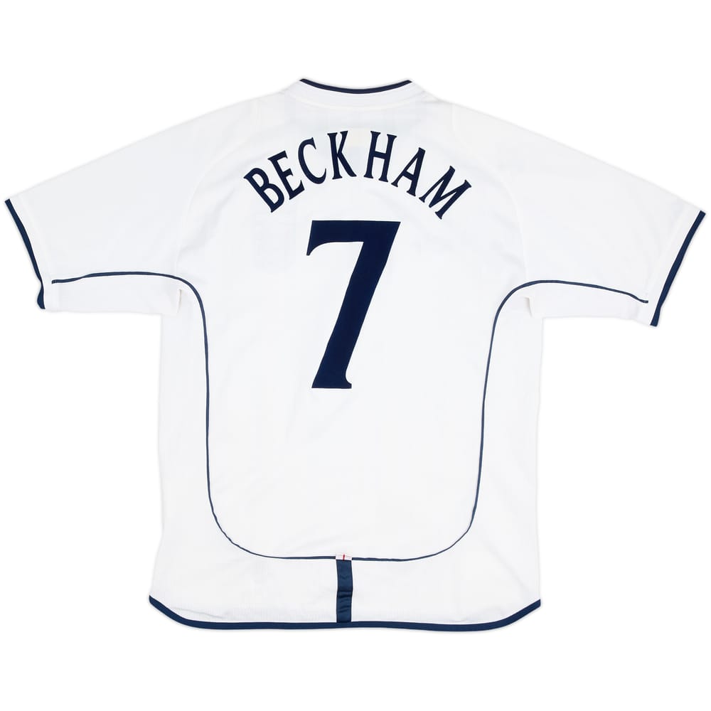 2001-03 England Home Shirt Beckham #7 - 6/10 - (M)