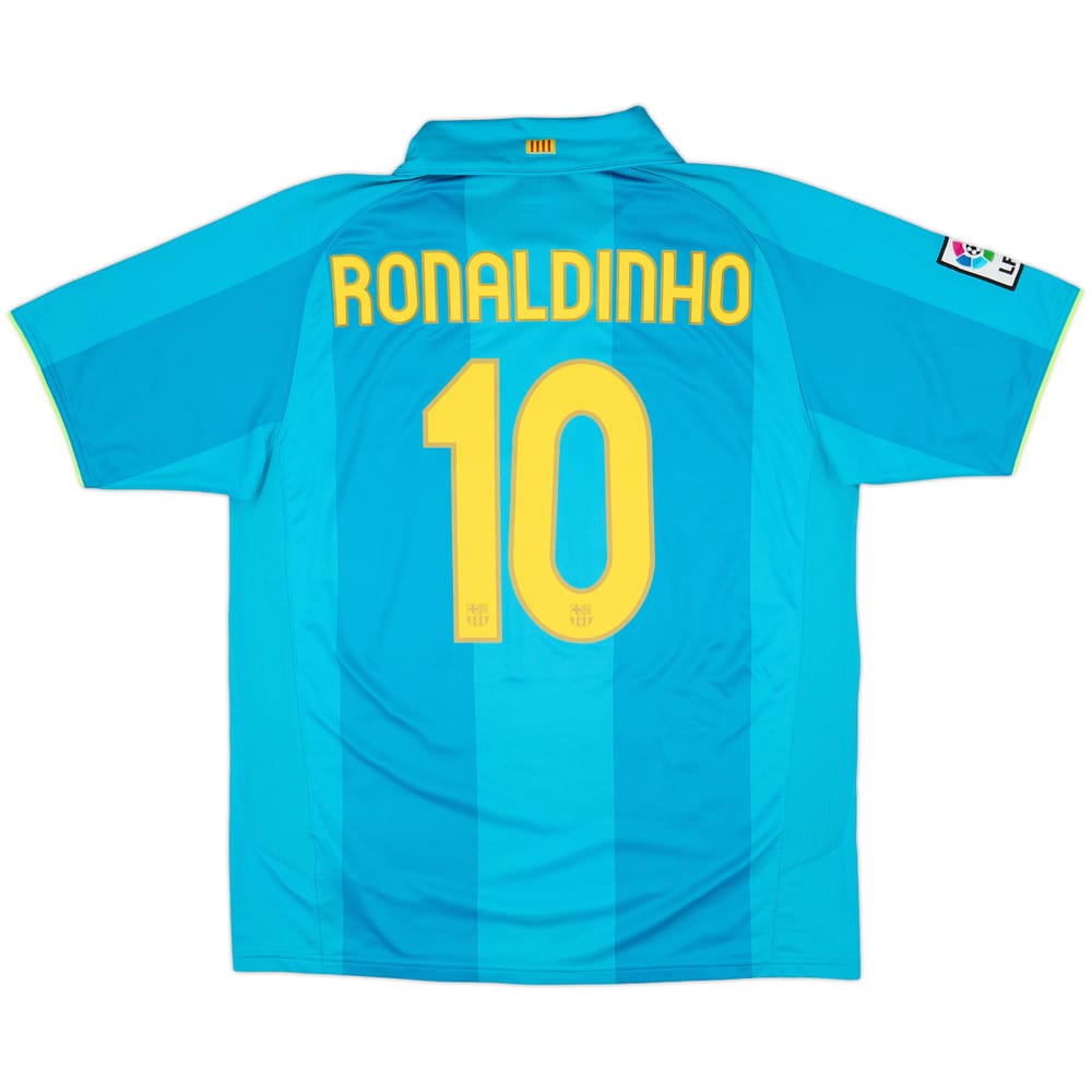 2007-09 Barcelona Away Shirt Ronaldinho #10 - 8/10 - (L)