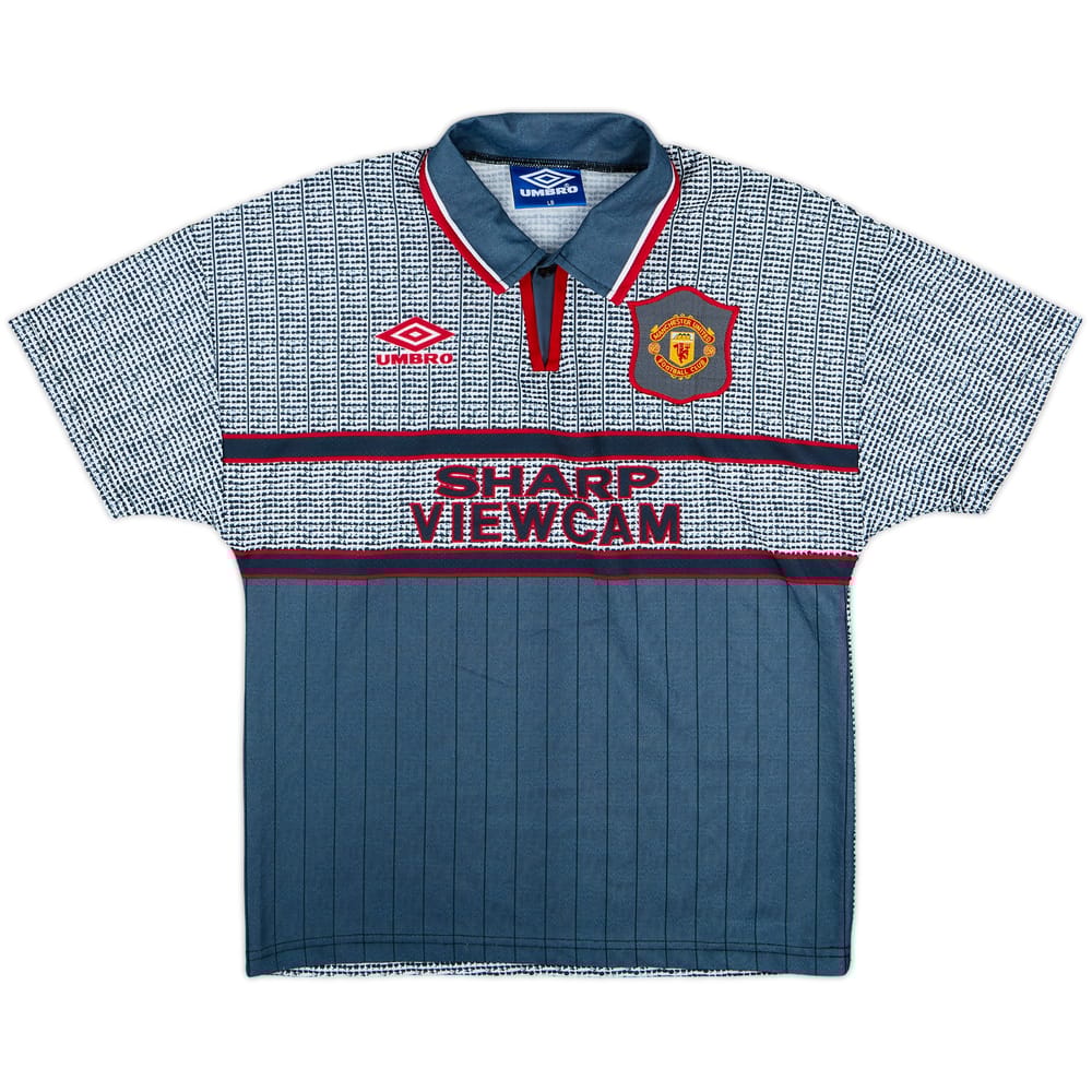 1995-96 Manchester United Away Shirt - 10/10 - (L.Boys)