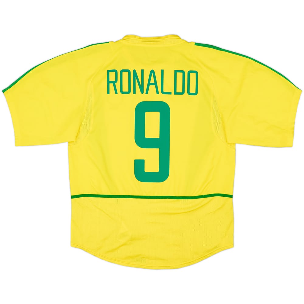 2002-04 Brazil Home Shirt Ronaldo #9 - 6/10 - (M)