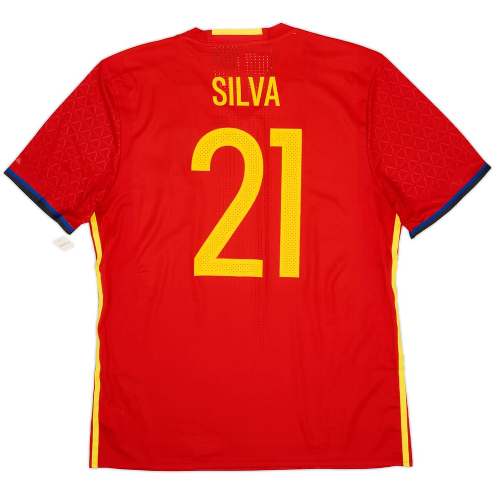 2016-17 Spain Authentic Home Shirt Silva #21 (XL)