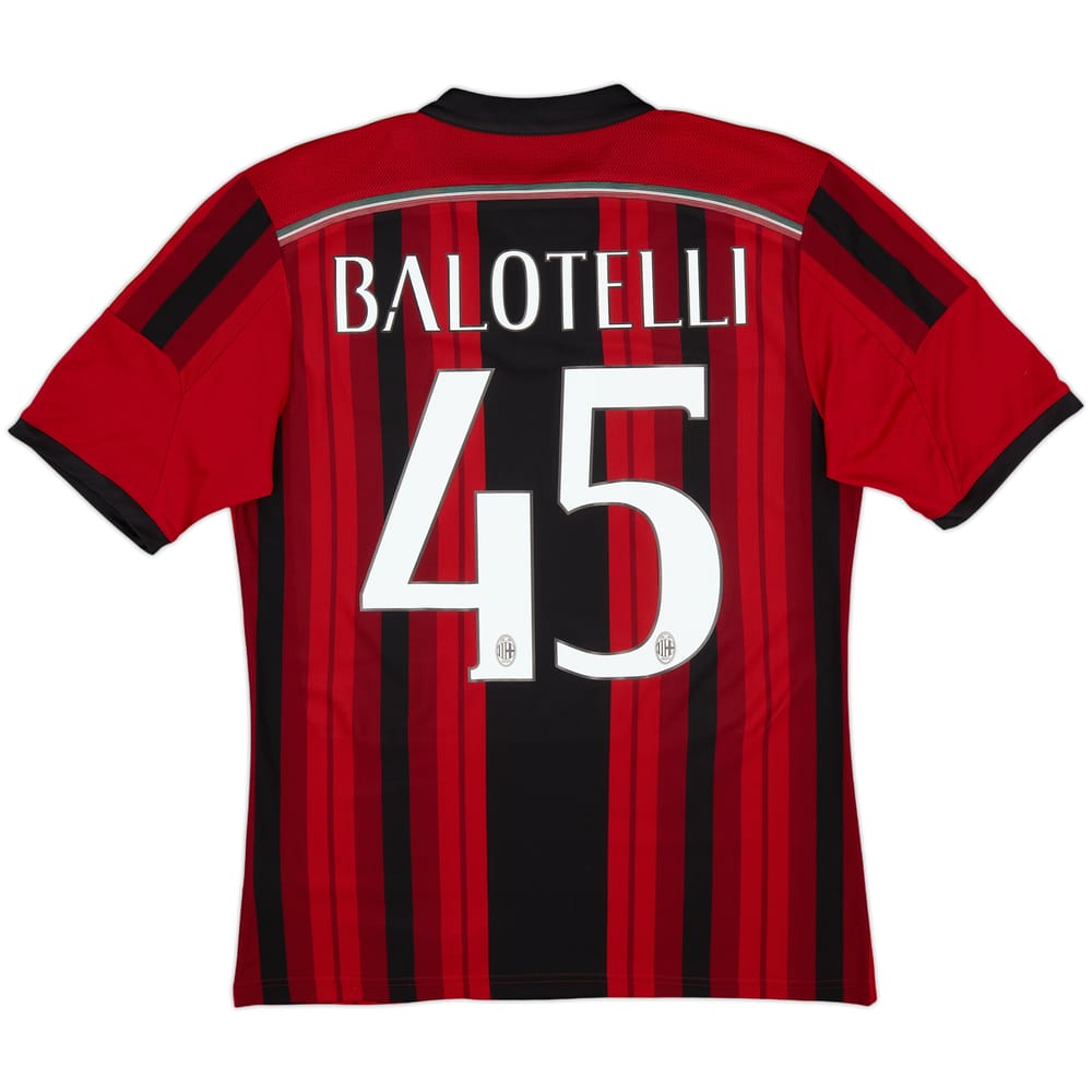 2014-15 AC Milan Home Shirt Balotelli #45 - 6/10 - (M)