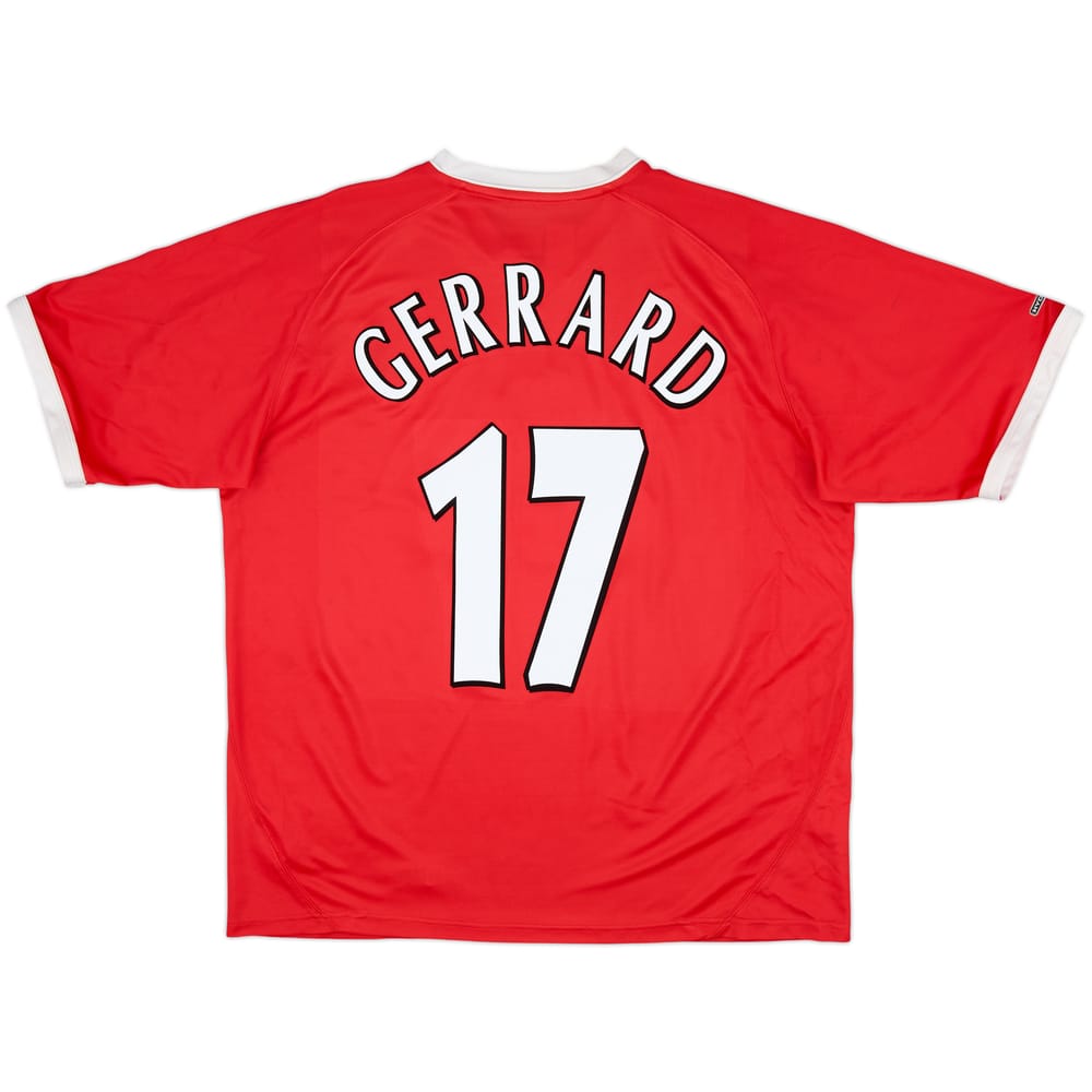 2001-03 Liverpool Liga de Campeones Camiseta Gerrard #17 - 8/10 - (XL)