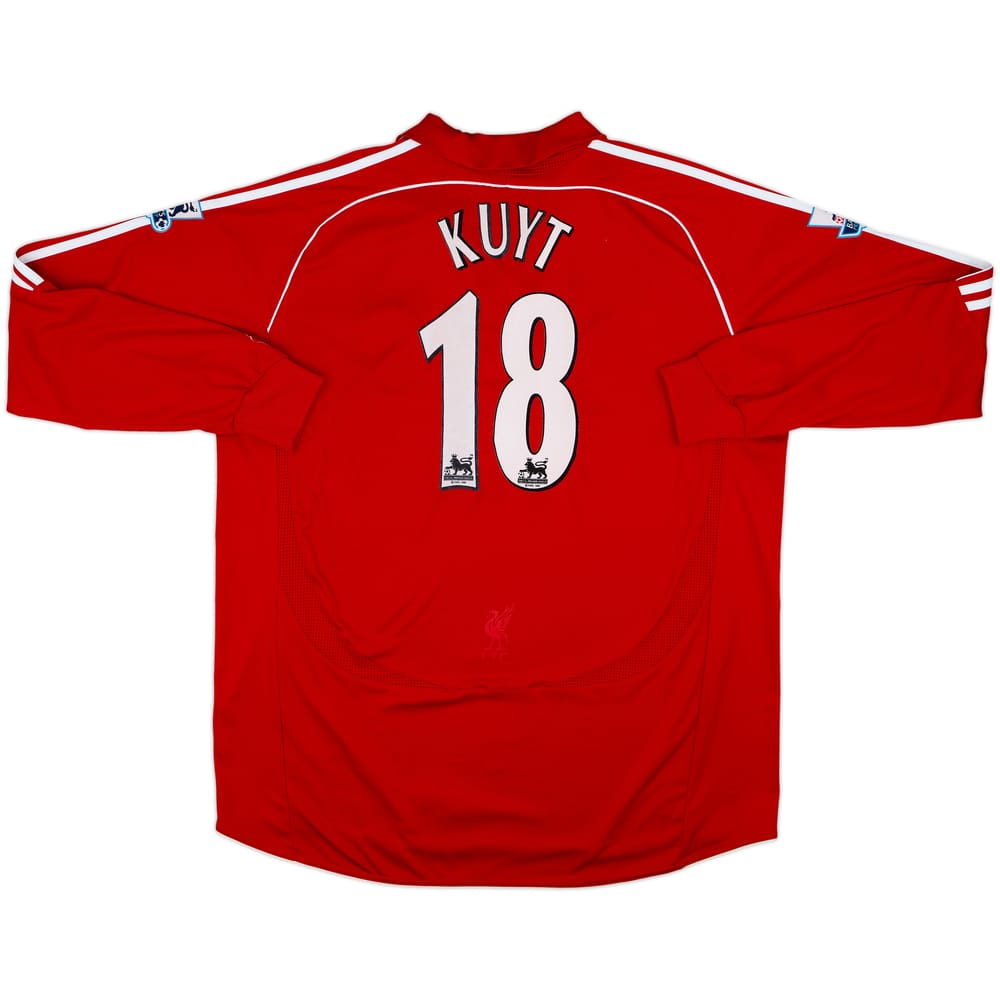 2006-08 Liverpool Home L/S Shirt Kuyt #18 - 6/10 - (XXL)