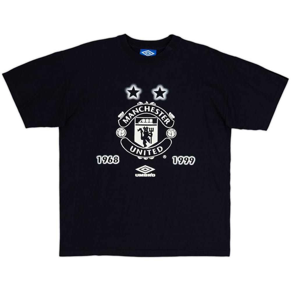 1998-99 Manchester United Umbro CL Cotton Tee - 8/10 - (S)