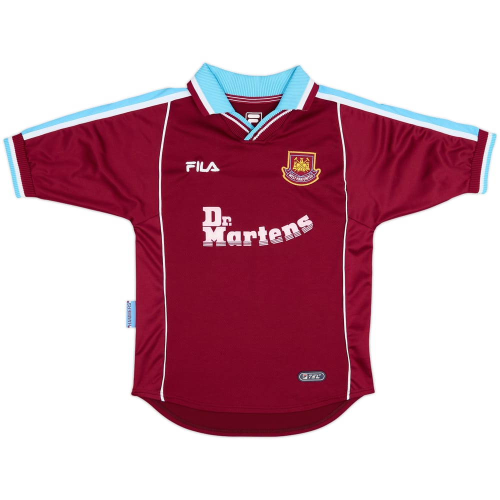 1999-01 West Ham Home Shirt - 7/10 - (L.Boys)