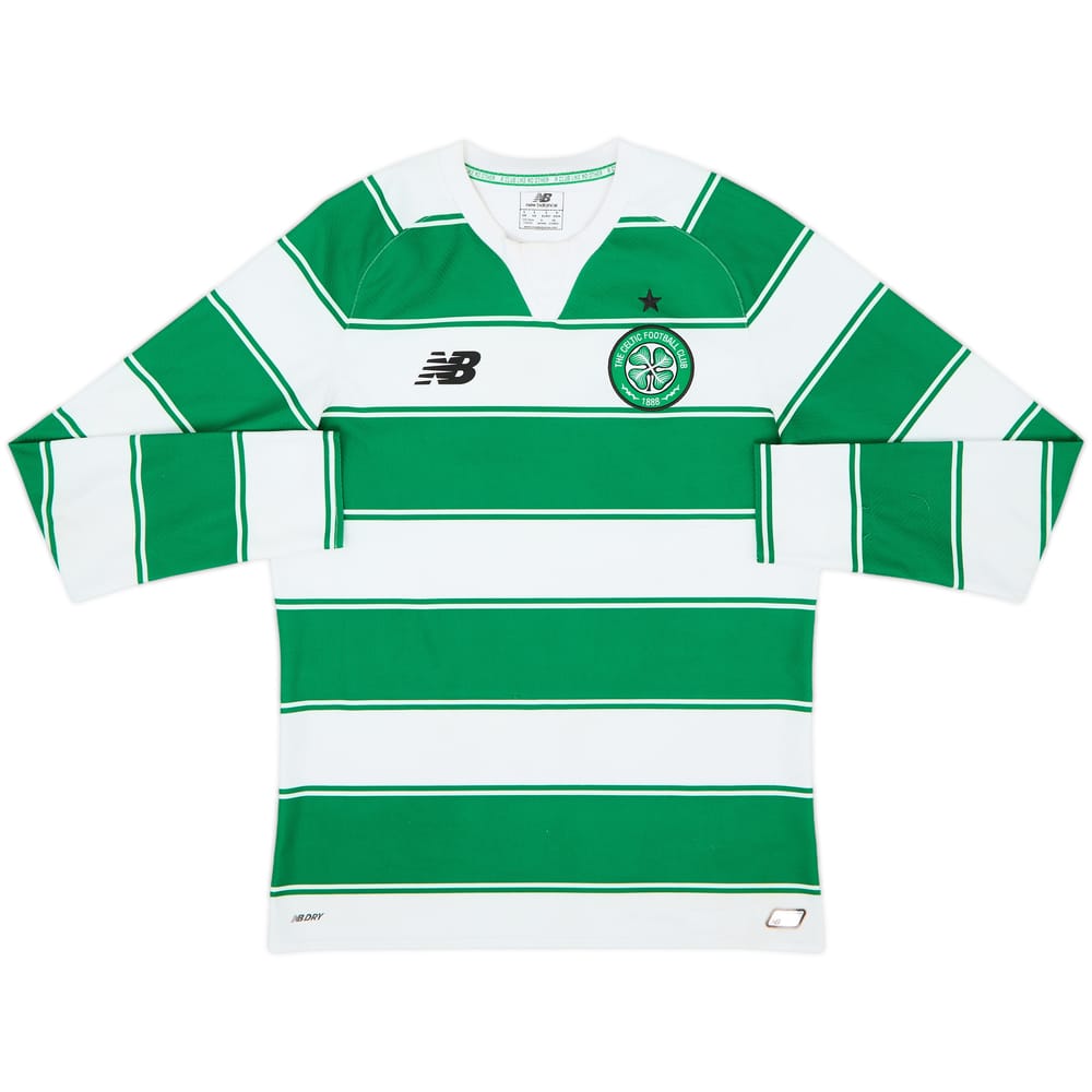 2015-16 Celtic Home L/S Shirt - 7/10 - (S)