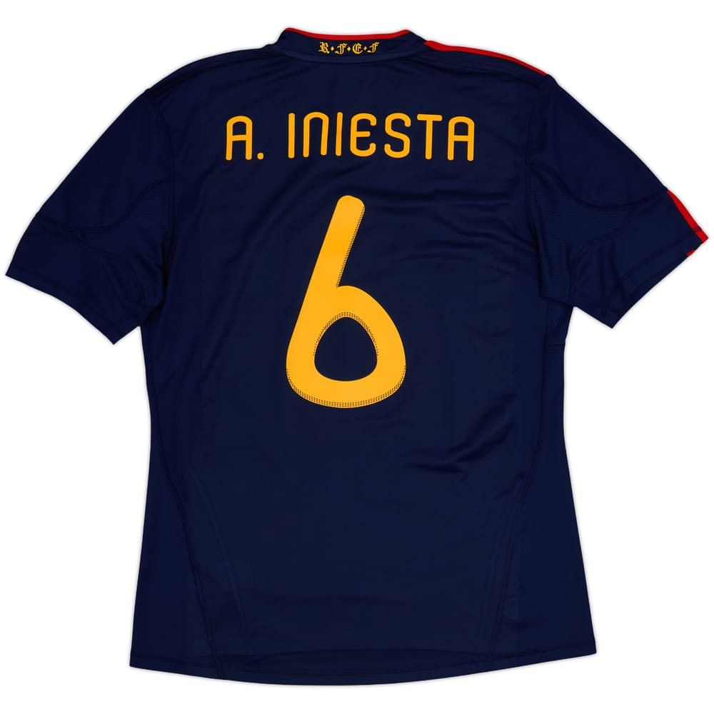 2010-11 España Visitante Camiseta A.Iniesta #6 - 8/10 - (L)
