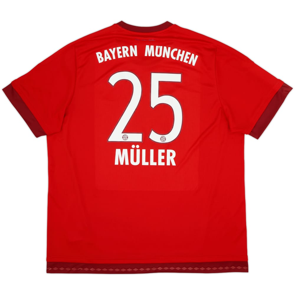 2015-16 Bayern Munich Home Shirt Muller #25 - 6/10 - (XXL)