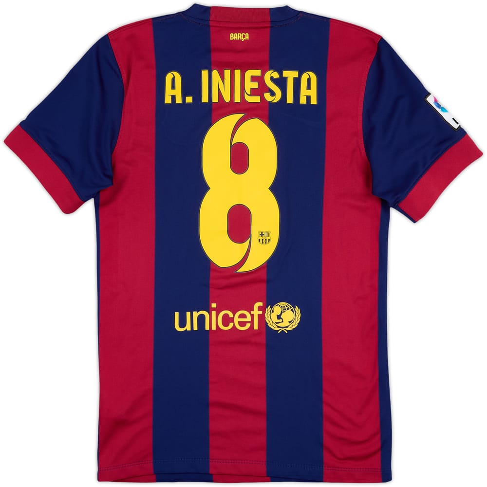 2014-15 Barcelona Home Shirt A.Iniesta #8 - 6/10 - (S)