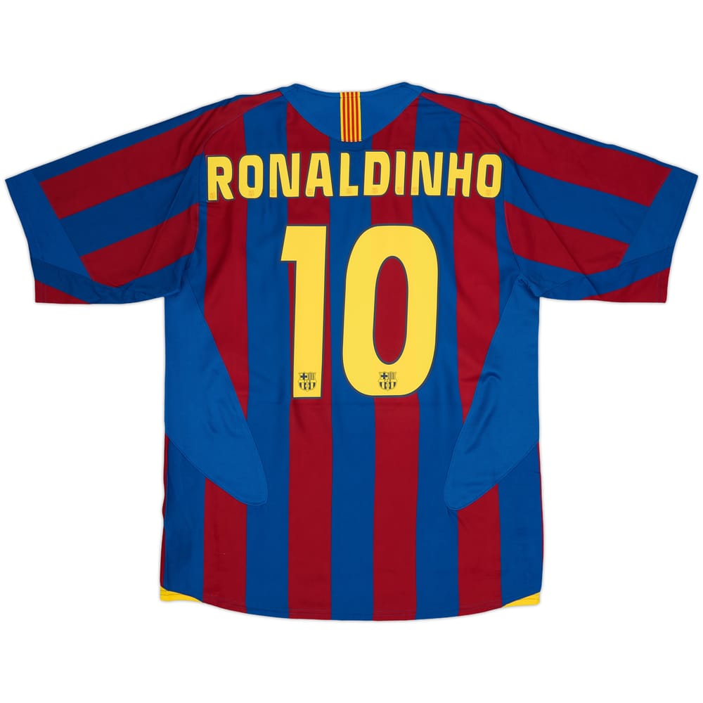 2005-06 Barcelona Home Shirt Ronaldinho #10 - 8/10 - (M)