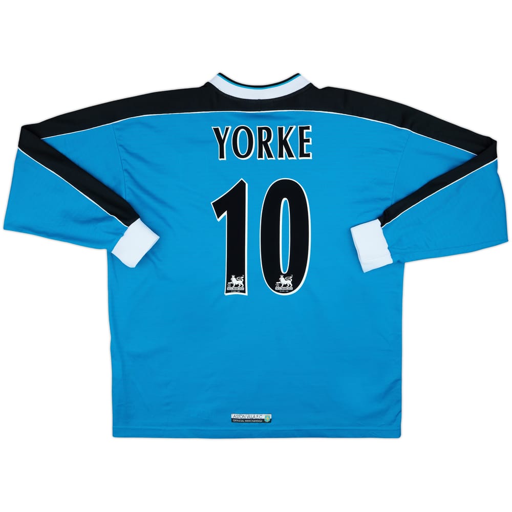 1998-99 Aston Villa Away L/S Shirt Yorke #10 - 8/10 - (XL)