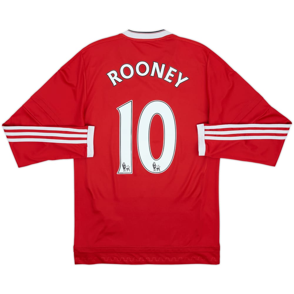 2015-16 Manchester United Home L/S Shirt Rooney #10 - 8/10 - (M)