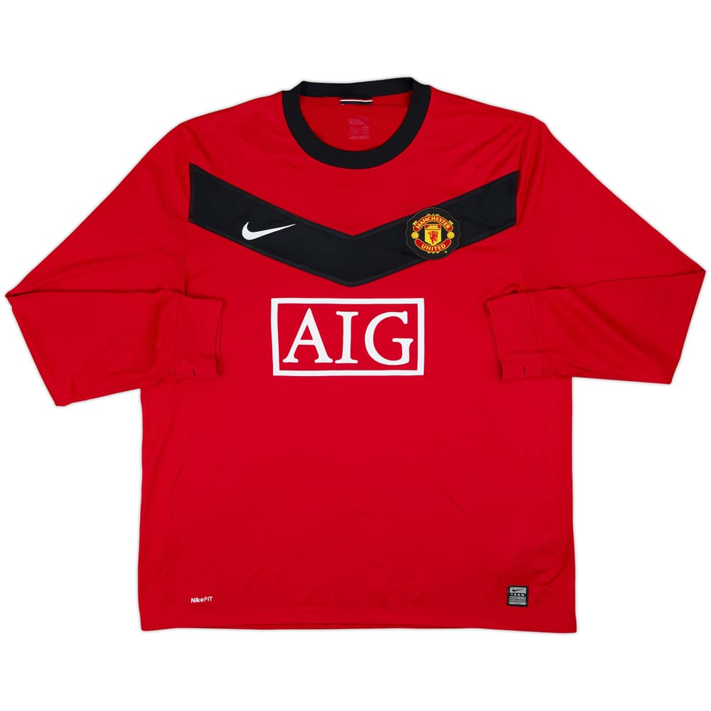 2009-10 Manchester United Home L/S Shirt - 5/10 - (XL)