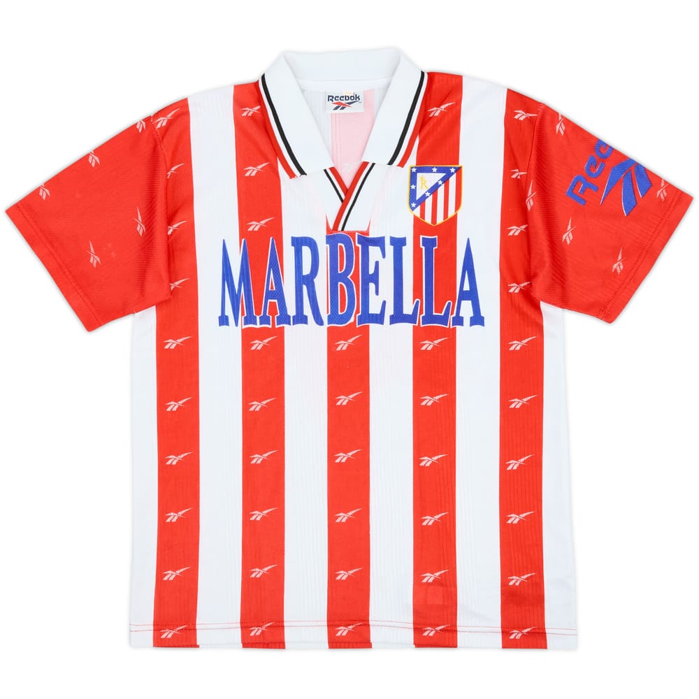 1998-99 Atletico Madrid Basic Home Shirt #9 - 8/10 - (L.Boys)