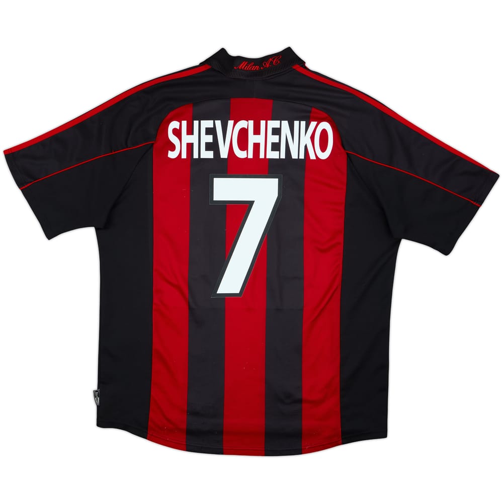 2000-02 AC Milan Home Shirt Shevchenko #7 - 8/10 - (XL)