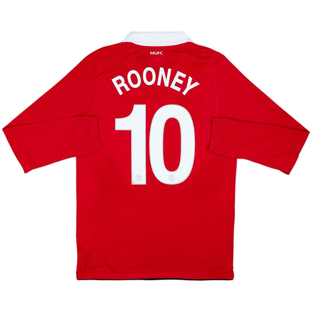 2010-11 Manchester United Home L/S Shirt Rooney #10 - 10/10 - (M)