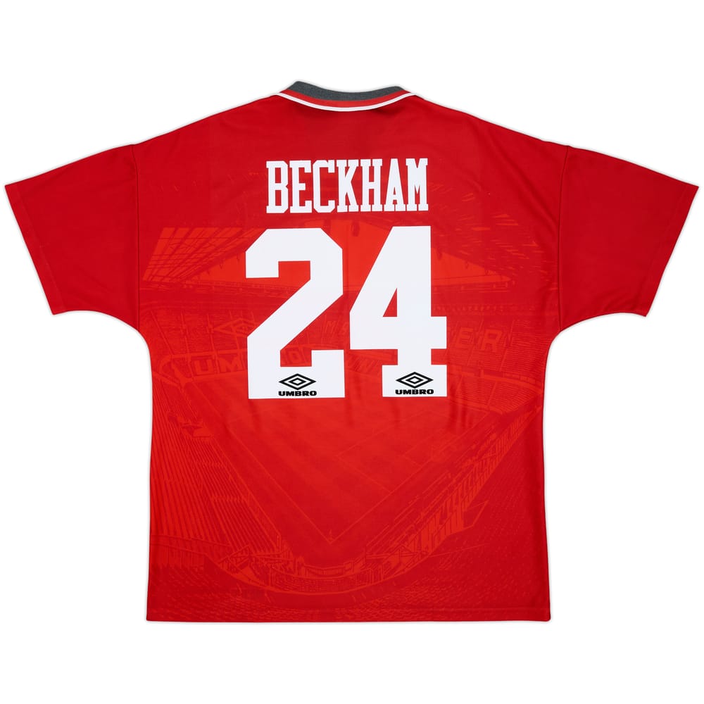 1994-96 Manchester United Home Shirt Beckham #24 - 7/10 - (XL)