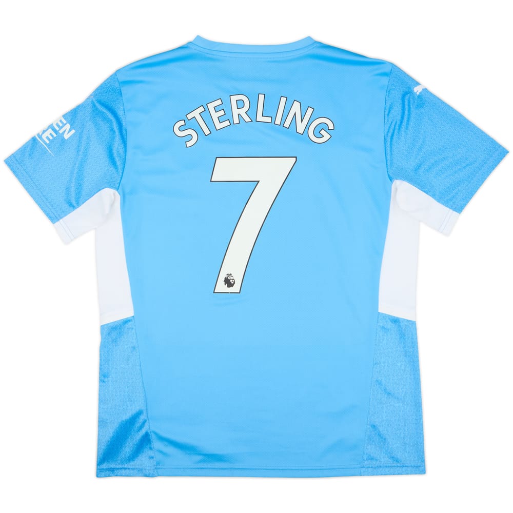 2021-22 Manchester City Home Shirt Sterling #7 - 8/10 - (L)