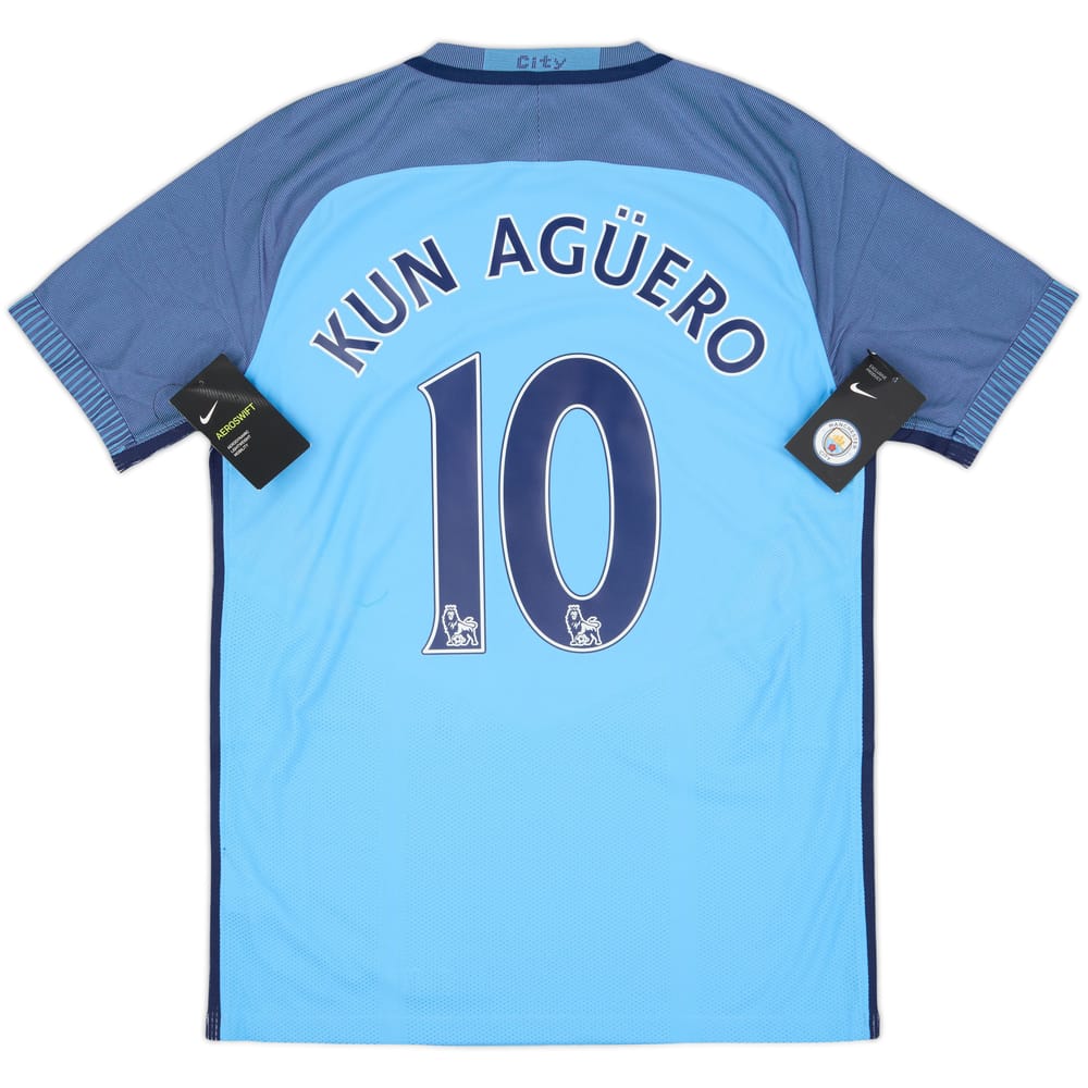 2016-17 Manchester City Authentic Home Shirt Kun Aguero #10 (M)