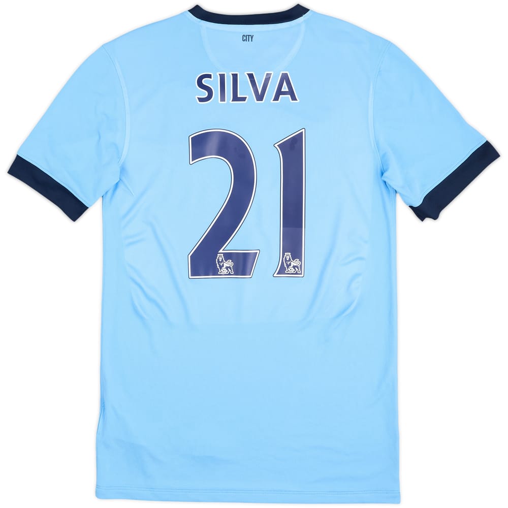 2014-15 Manchester City Home Shirt Silva #21 - 8/10 - (S)