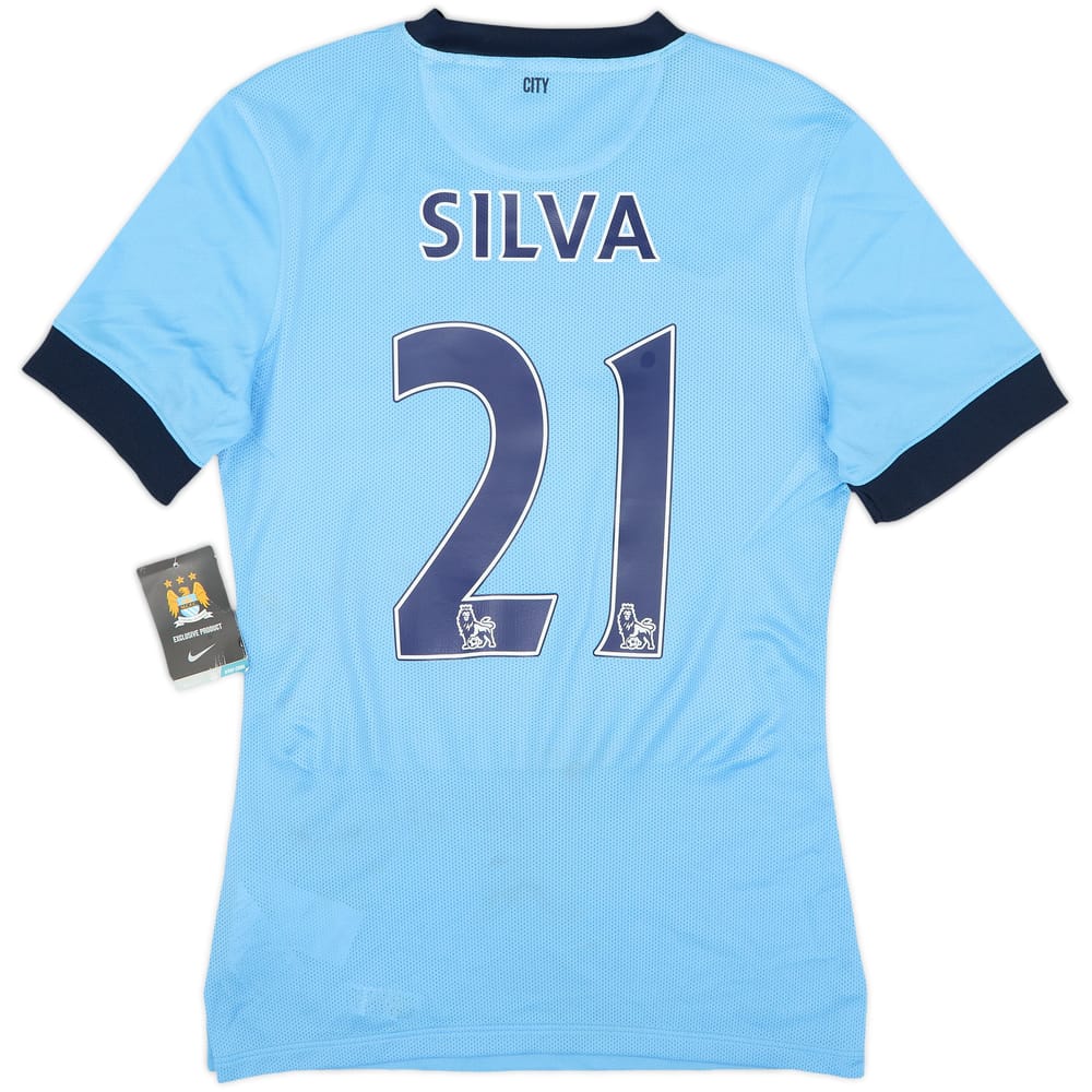 Auténtica Camiseta de local del Manchester City 2014-15 Silva #21 (S)