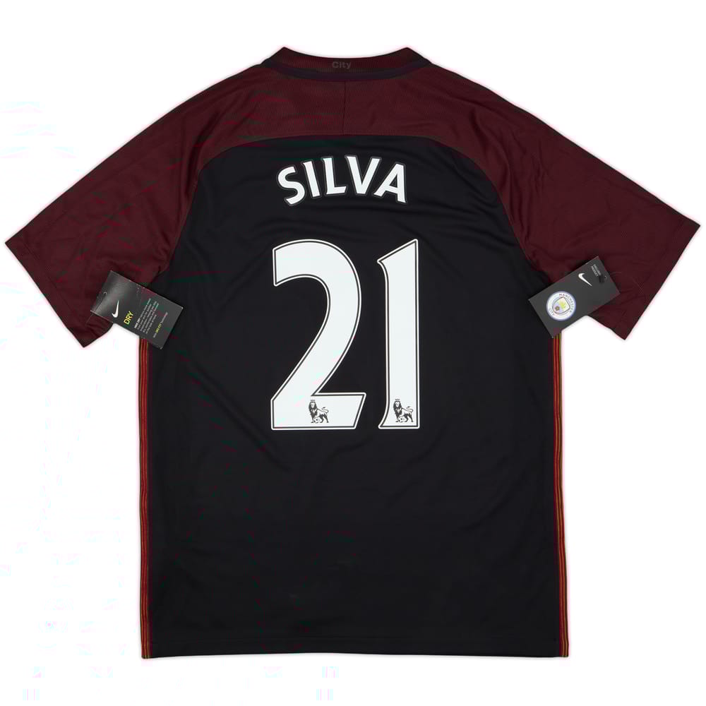 2016-17 Manchester City Away Shirt Silva #21 (M)