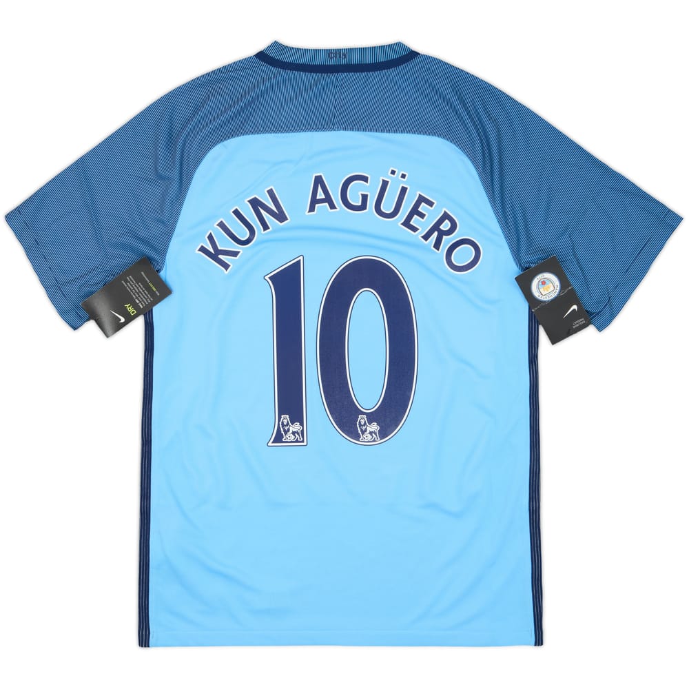 2016-17 Manchester City Home Shirt Kun Aguero #10 (S)