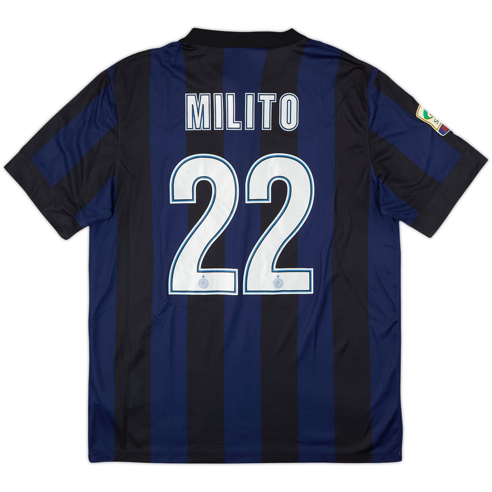 2013-14 Inter Milan Home Shirt Milito #22 - 7/10 - (L)