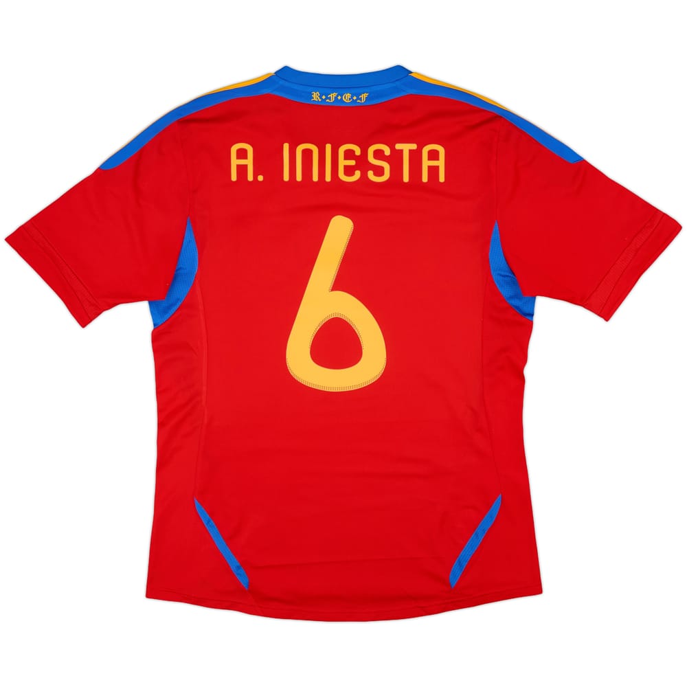 2010-11 Spain Home Shirt A.Iniesta #6 - 8/10 - (L)